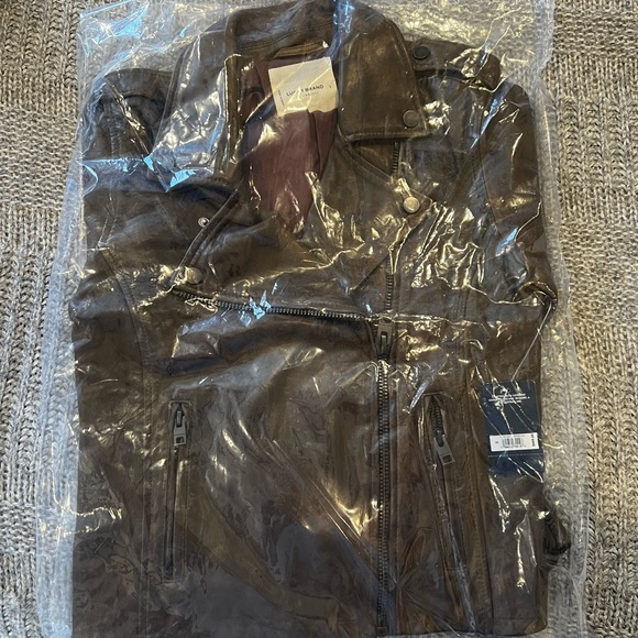 NWT, 100% Lamb Leather slim fit moto jacket - Picture 4 of 5